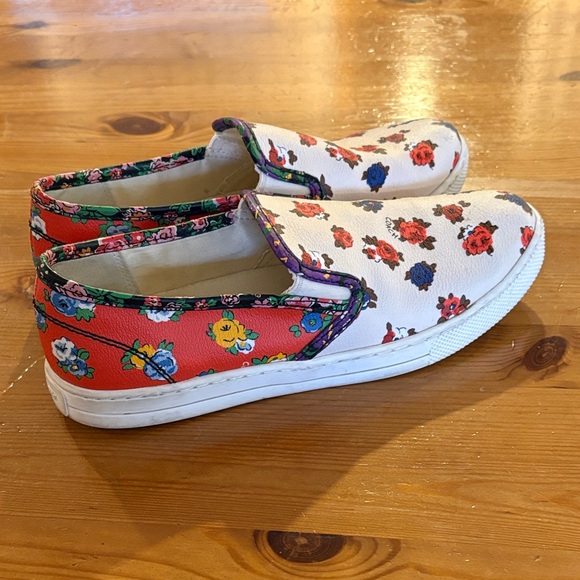 Coach Floral Print Slip-On Loafers - White, Red, Blue - Picture 4 of 11